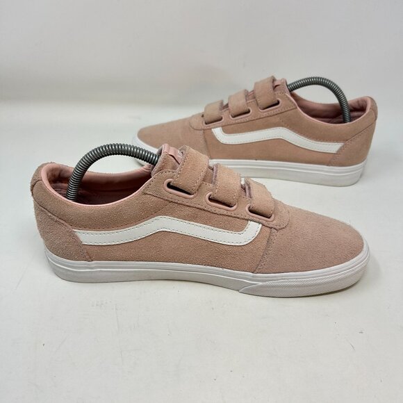 Vans Pink Suede Old Skool V Velcro Sneakers Womens 10 - Picture 7 of 10